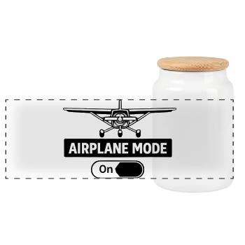 Flugmodus An Airplane Mode On Pilot - Panorama Keksdose mit Holzdeckel - Weiß - Vorne