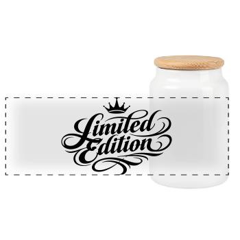 Limited Edition Tattoo - Panorama Keksdose mit Holzdeckel - Weiß - Vorne