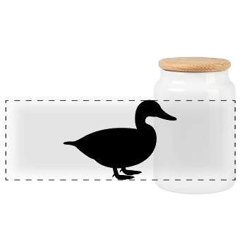 Canard - Boîte à biscuits avec couvercle en bois - blanc - Devant