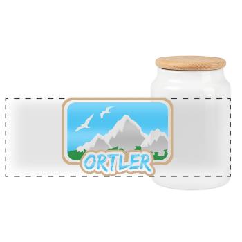 Ortler Ortler - Panorama Keksdose mit Holzdeckel - Weiß - Vorne