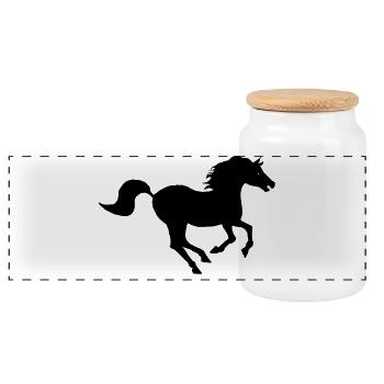 Cheval Noir création de Louis RUNEMBERG Adagp  - Boîte à biscuits avec couvercle en bois - blanc - Devant