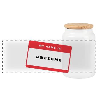 Awesome Namensschild - Panorama Keksdose mit Holzdeckel - Weiß - Vorne