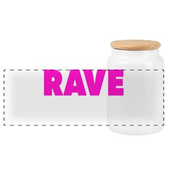 Techno House Electro Festival Hardstyle Rave Papa - Boîte à biscuits avec couvercle en bois - blanc - Devant