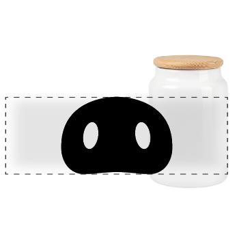 Museau de cochon - Boîte à biscuits avec couvercle en bois - blanc - Devant