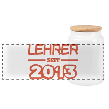 Enseignant 2013 - Boîte à biscuits avec couvercle en bois - blanc - Devant