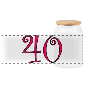 40. 40 ANS. 40e ANNIVERSAIRE. ANNIVERSAIRE 40 ANS. - Boîte à biscuits avec couvercle en bois - blanc - Devant
