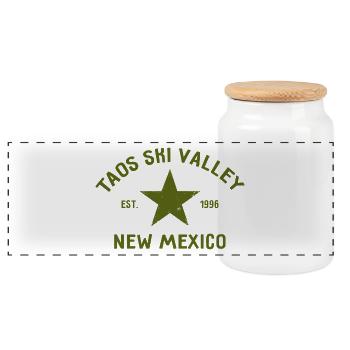 Taos Ski Valley - New Mexico - USA - America - Panoramic Cookie Jar with Wooden Lid - white - Front
