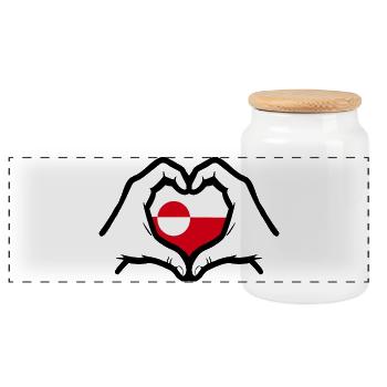 Amour au Groenland - Boîte à biscuits avec couvercle en bois - blanc - Devant