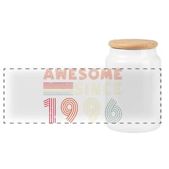 Retro 1996 – Awesome Since 1996 - Panoramic Cookie Jar with Wooden Lid - white - Front