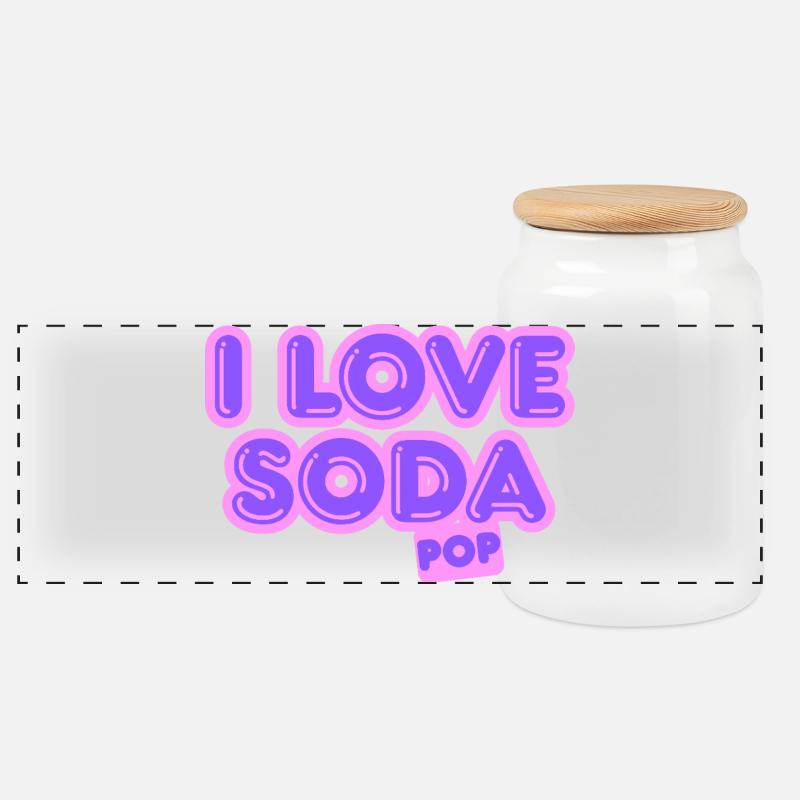 Ich liebe Limonade. - Panorama Keksdose mit Holzdeckel - Weiß