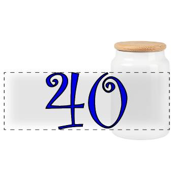 40. 40 JAHRE. 40-JÄHRIGES JUBILÄUM. 40-JAHRESJUBILÄUM - Panorama Keksdose mit Holzdeckel - Weiß - Vorne