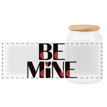 Be Mine Rote Akzente - Panorama Keksdose mit Holzdeckel - Weiß - Vorne