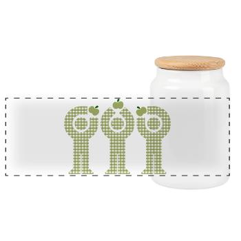 Figurines Apple des Minis Verts à Vichy - Boîte à biscuits avec couvercle en bois - blanc - Devant