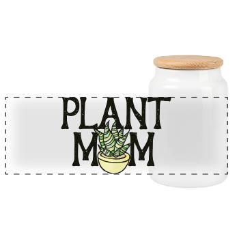 Pot à fleur de maman de plantes - Boîte à biscuits avec couvercle en bois - blanc - Devant