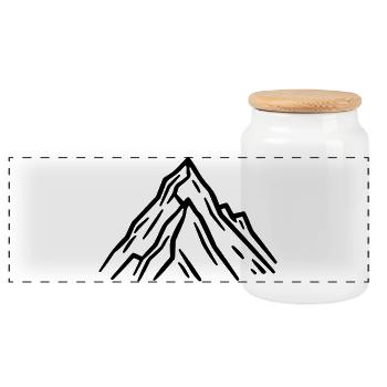 Mountains Symbol Rocks - Panoramic Cookie Jar with Wooden Lid - white - Front