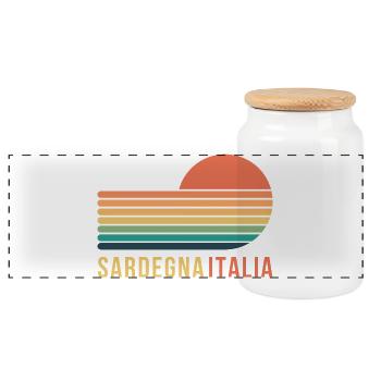 Sardaigne, Italie - Boîte à biscuits avec couvercle en bois - blanc - Devant