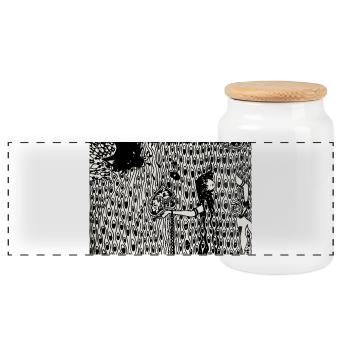 Cassandra and Apollon - Panorama Keksdose mit Holzdeckel - Weiß - Vorne