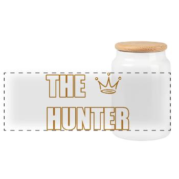 THE HUNTER – Déclaration audacieuse sur la nature et la chasse - Boîte à biscuits avec couvercle en bois - blanc - Devant