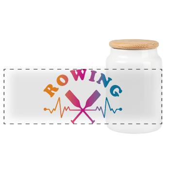 Rowing Wassersport - Panorama Keksdose mit Holzdeckel - Weiß - Vorne