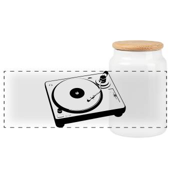 DJ Platine Platine - Boîte à biscuits avec couvercle en bois - blanc - Devant