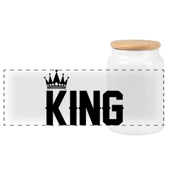 King - Panorama Keksdose mit Holzdeckel - Weiß - Vorne