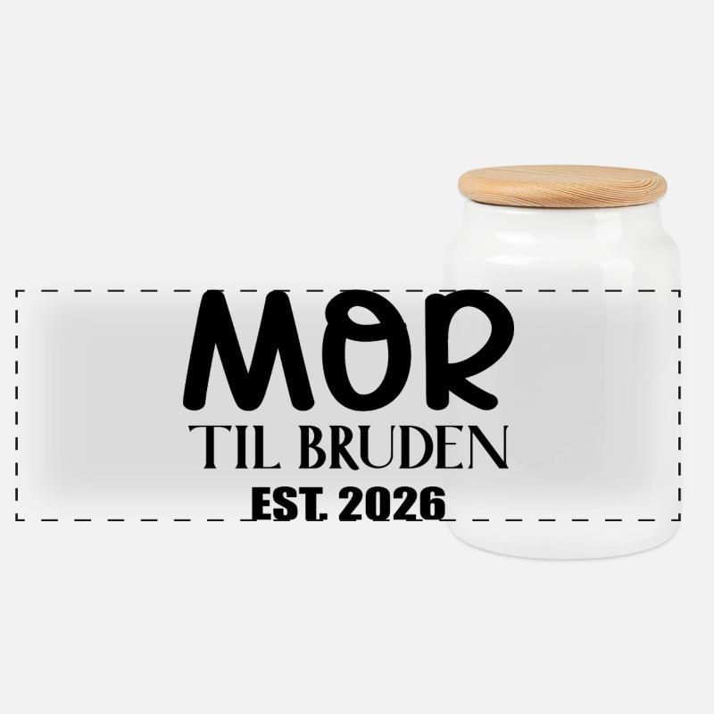 Mère de la Mariée 2026 - Boîte à biscuits avec couvercle en bois - blanc