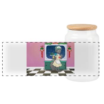 Venill de Vettirfolk - Boîte à biscuits avec couvercle en bois - blanc - Devant