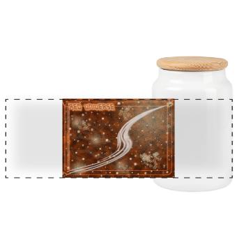 Univers Rouge - Boîte à biscuits avec couvercle en bois - blanc - Devant