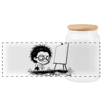 Artiste Blocage Créatif Toile Vide Manga - Boîte à biscuits avec couvercle en bois - blanc - Devant
