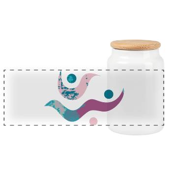 Yoga design_32 - Boîte à biscuits avec couvercle en bois - blanc - Devant