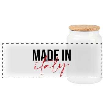 Made in Italy - Boîte à biscuits avec couvercle en bois - blanc - Devant