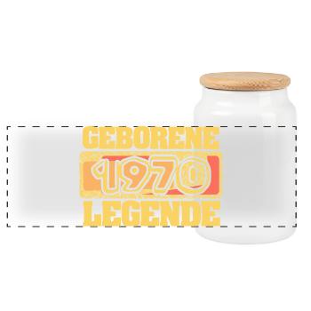 Zocken 1970 - Panorama Keksdose mit Holzdeckel - Weiß - Vorne