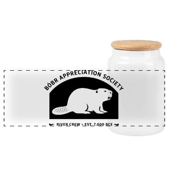 Équipe de la Société d’Appréciation des Bóbr River - Boîte à biscuits avec couvercle en bois - blanc - Devant