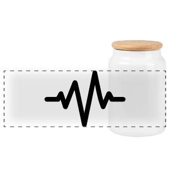 heartbeat - Panoramic Cookie Jar with Wooden Lid - white - Front