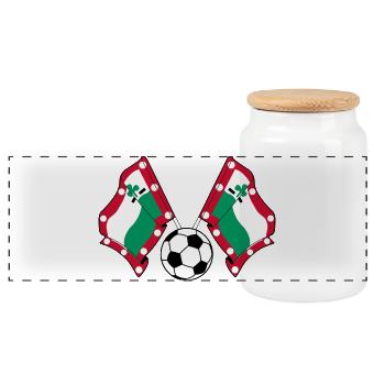 Drapeaux de football Meppel – Fierté du football - Boîte à biscuits avec couvercle en bois - blanc - Devant