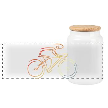 Road cycling - Panoramic Cookie Jar with Wooden Lid - white - Front