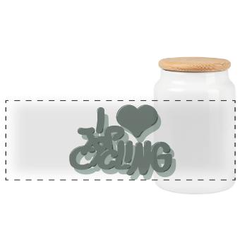 I_love_Cycling_pastel_gruen - Panoramic Cookie Jar with Wooden Lid - white - Front