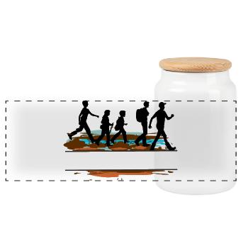 Groupe Wadlopers Personnalisé – Aventure dans la boue - Boîte à biscuits avec couvercle en bois - blanc - Devant