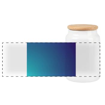 Circling cyan-violet gradient - Panoramic Cookie Jar with Wooden Lid - white - Front