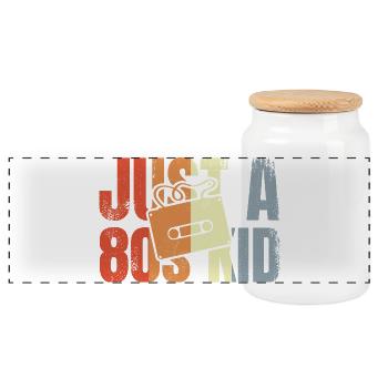 Juste un gamin des années 80 - Boîte à biscuits avec couvercle en bois - blanc - Devant
