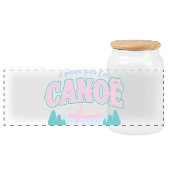 J'peux pas j'ai CANOE - Boîte à biscuits avec couvercle en bois - blanc - Devant