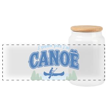 J'peux pas j'ai CANOE - Boîte à biscuits avec couvercle en bois - blanc - Devant