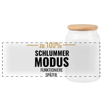 Schlummermodus zu 100% Funktioniere später - Panorama Keksdose mit Holzdeckel - Weiß - Vorne