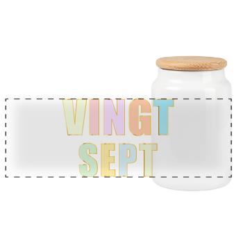 27e anniversaire - Vingt-Sept - Boîte à biscuits avec couvercle en bois - blanc - Devant
