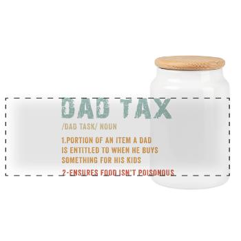 Papa-Steuerdefinition Tee - Panorama Keksdose mit Holzdeckel - Weiß - Vorne