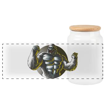 Conception des pouvoirs du Gorille Singe - Boîte à biscuits avec couvercle en bois - blanc - Devant