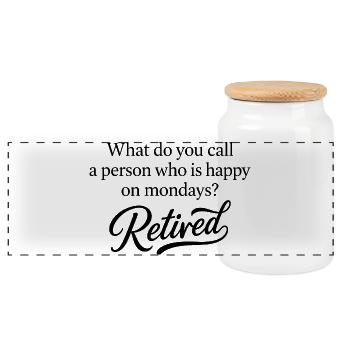 Retired Monday Funny Retirement - Panorama Keksdose mit Holzdeckel - Weiß - Vorne