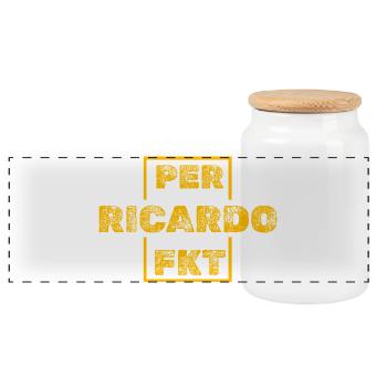 Unique Ricardo - Panoramic Cookie Jar with Wooden Lid - white - Front