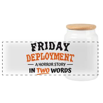 Friday Deployment - Panorama Keksdose mit Holzdeckel - Weiß - Vorne