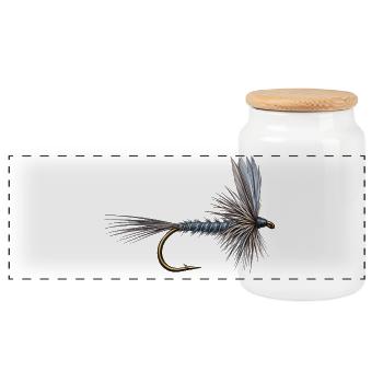 Blue Dun Streamer - Panorama Keksdose mit Holzdeckel - Weiß - Vorne